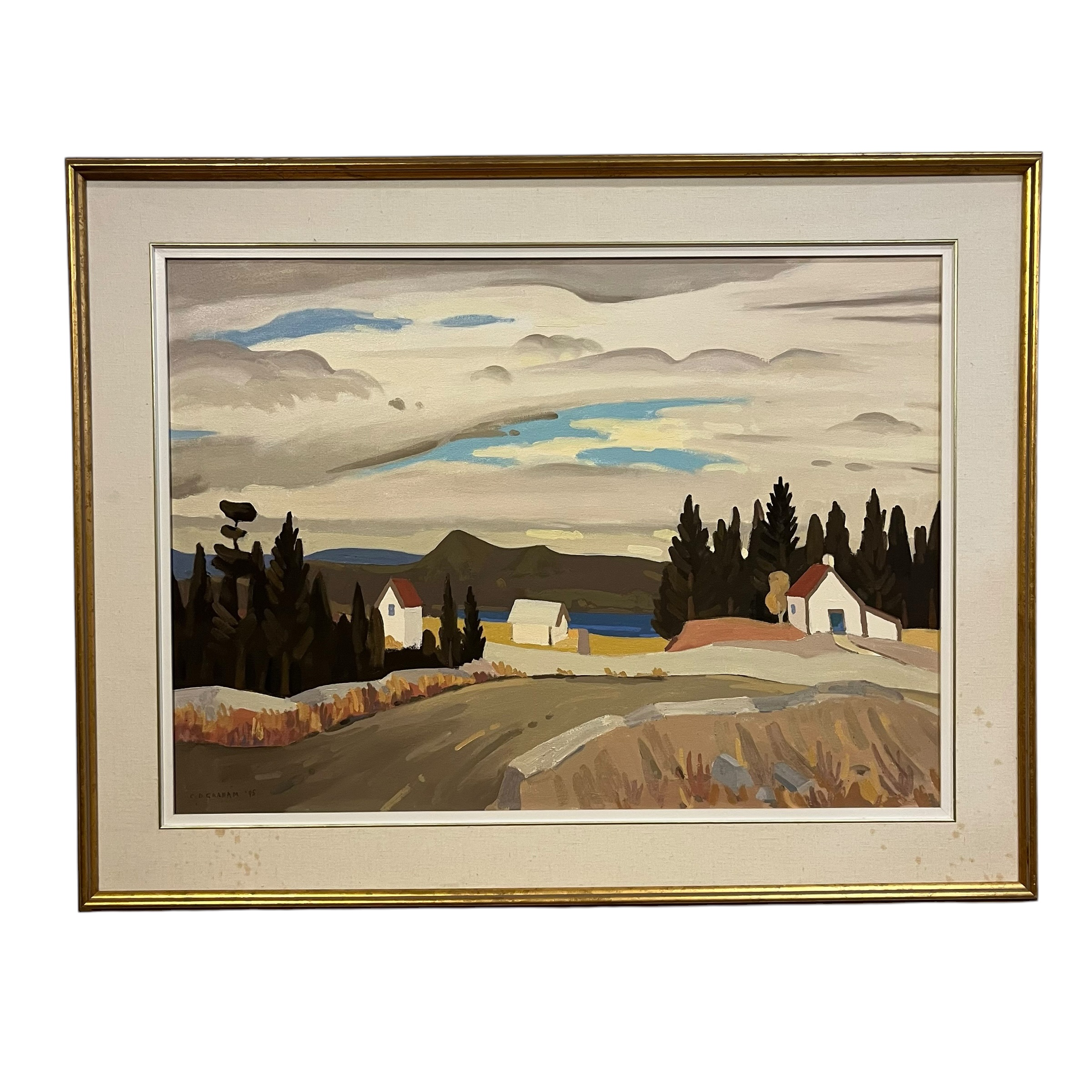 Colin D. Graham (1915-2010) "Distant Lake" Oil on Canvas - Coast Consignment - image 1