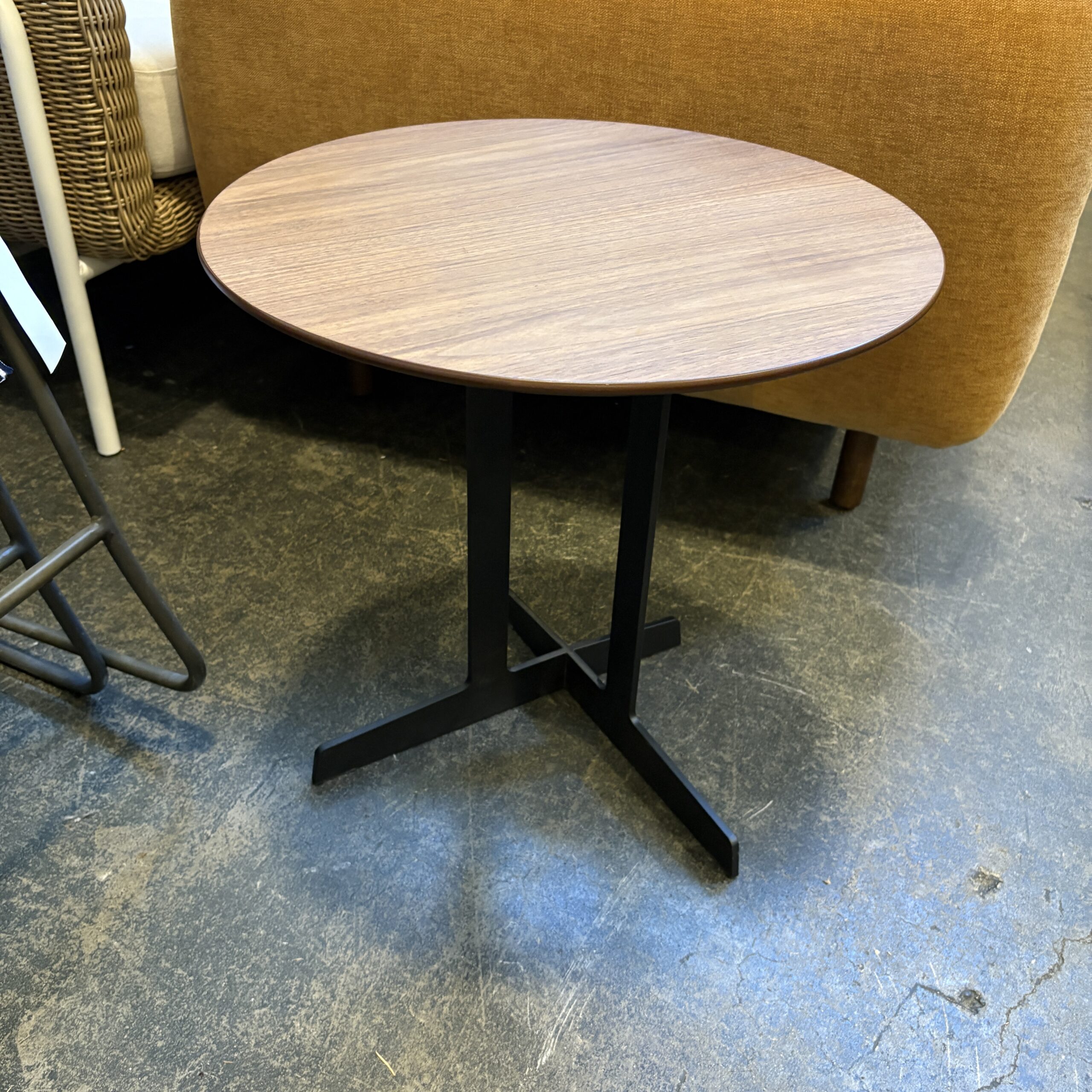 Round Walnut Side Table - Coast Consignment