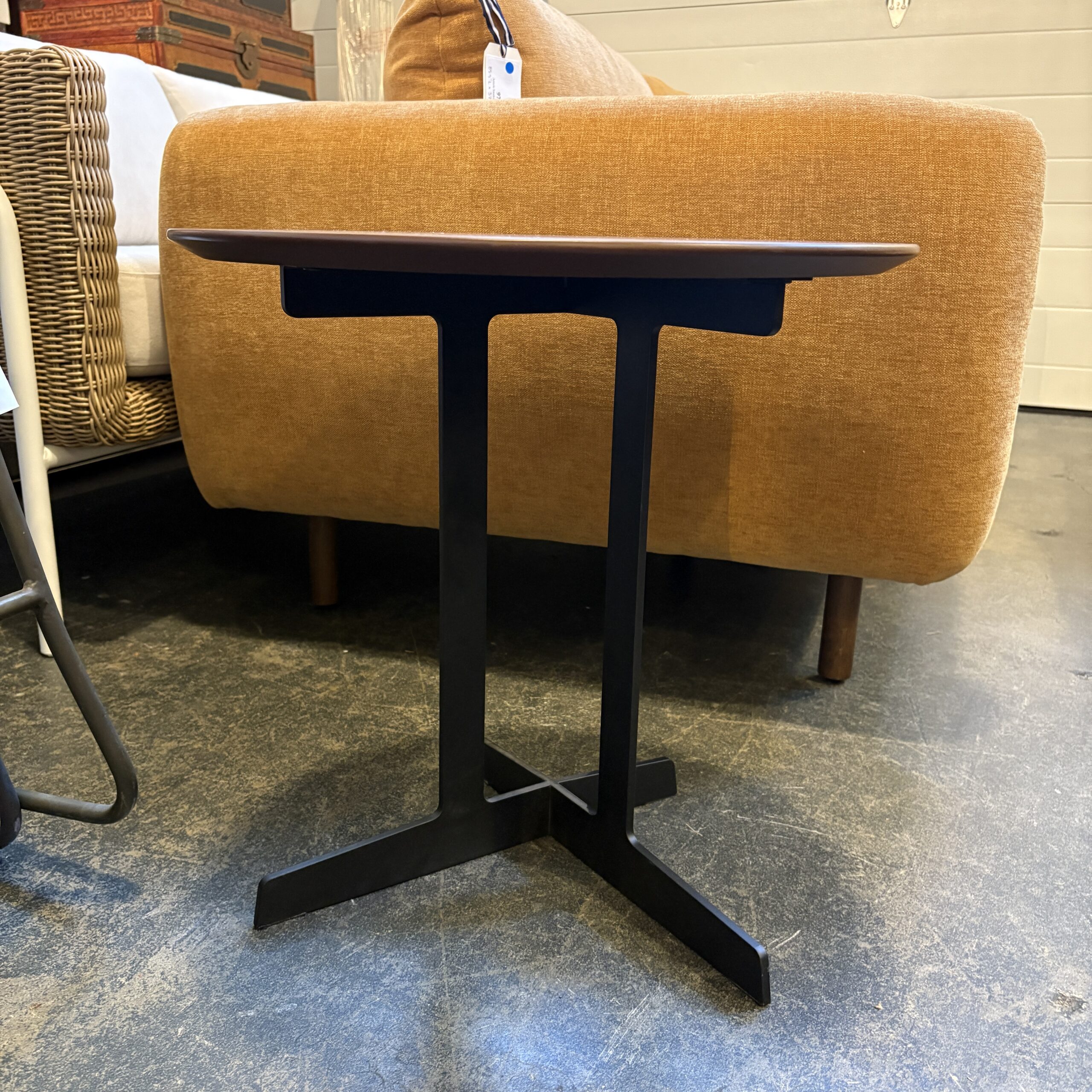 Round Walnut Side Table - Coast Consignment