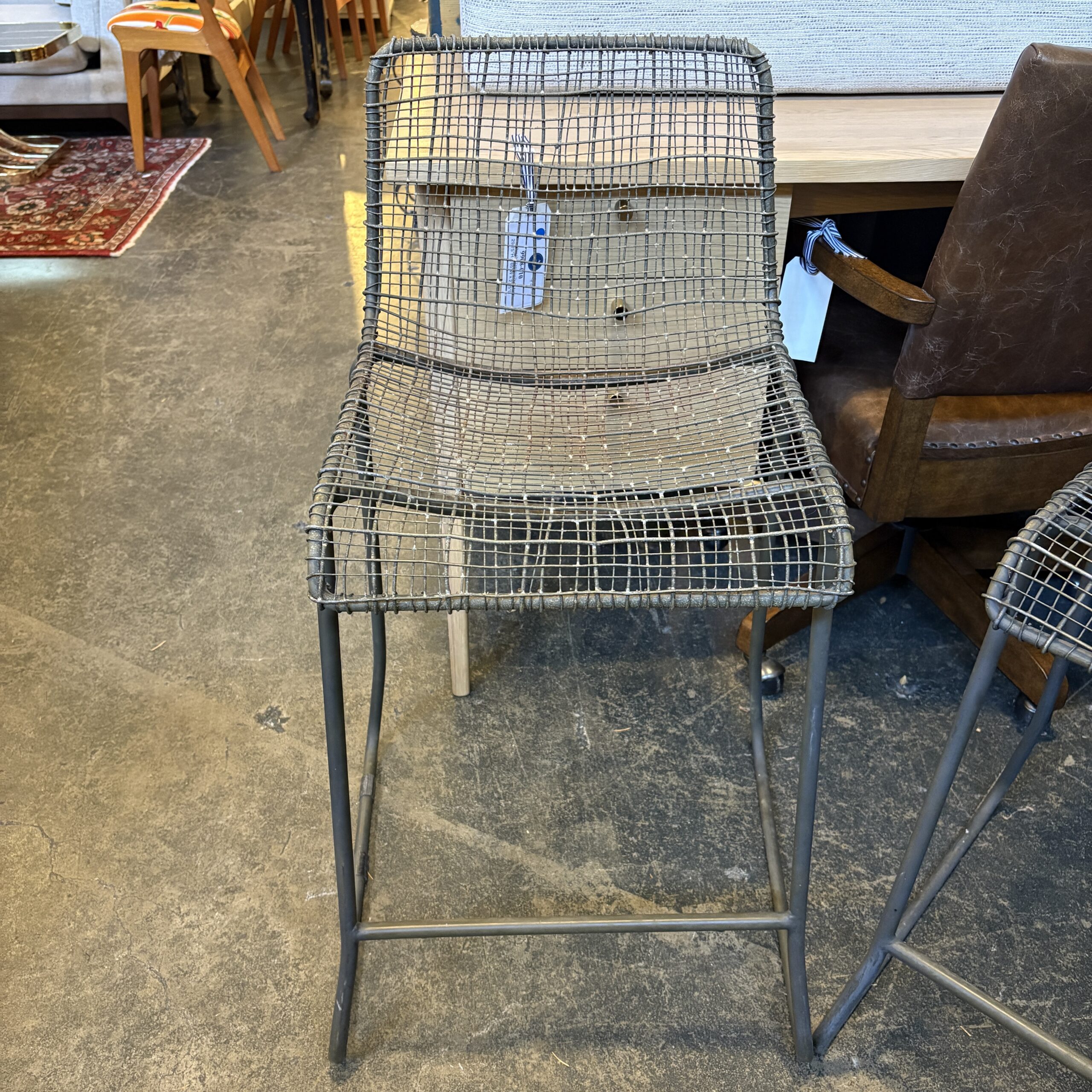 Pair of Industrial Counter Height Stools - Coast Consignment