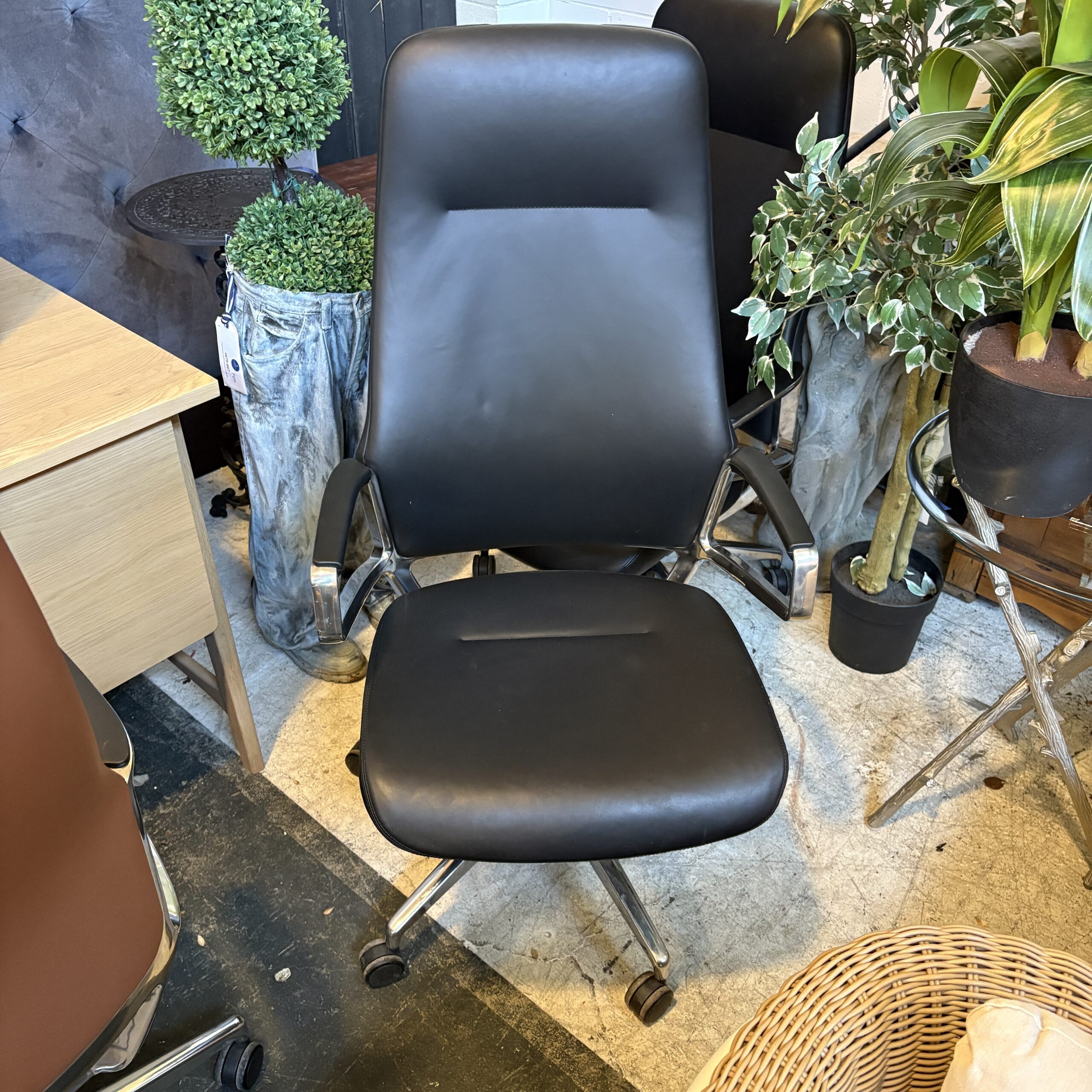 ICON L2 Executive Black Leather Office Chair - Coast Consignment