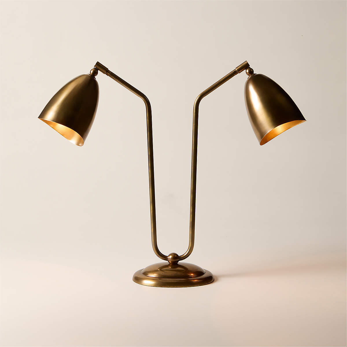 CB2 'Forna' 2-Light Aged Brass Table Lamp - Coast Consignment