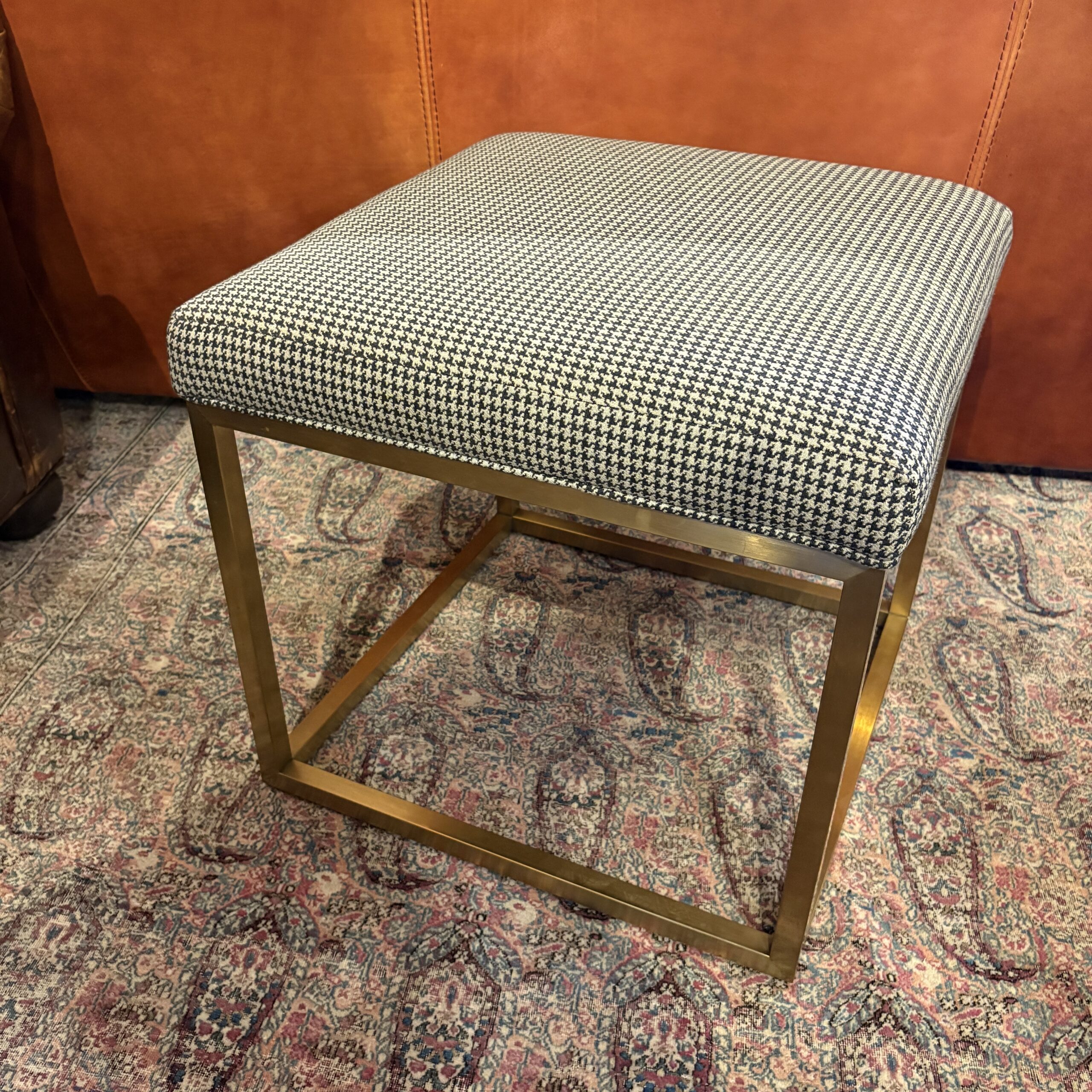Houndstooth Ottoman - Coast Consignment