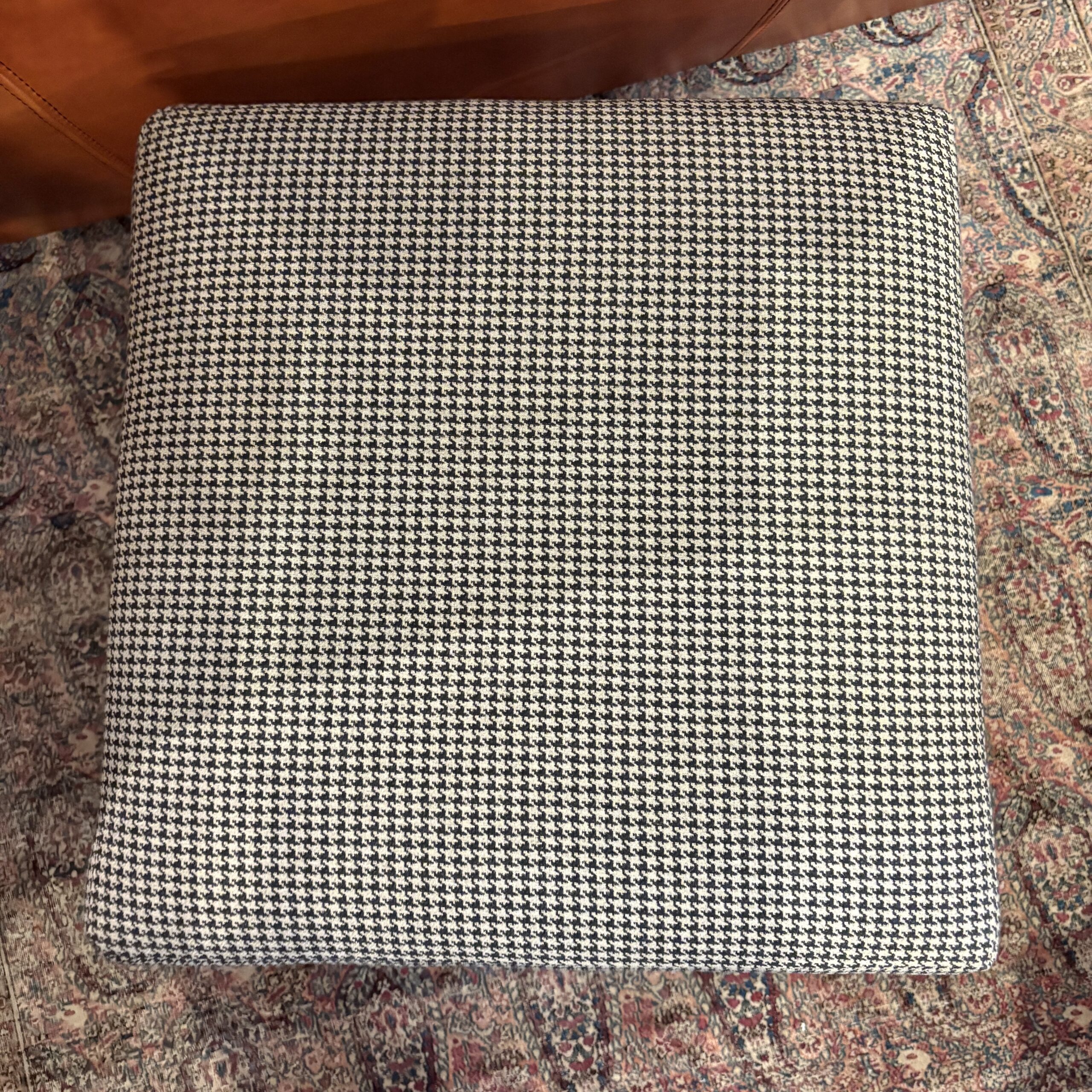 Houndstooth Ottoman - Coast Consignment