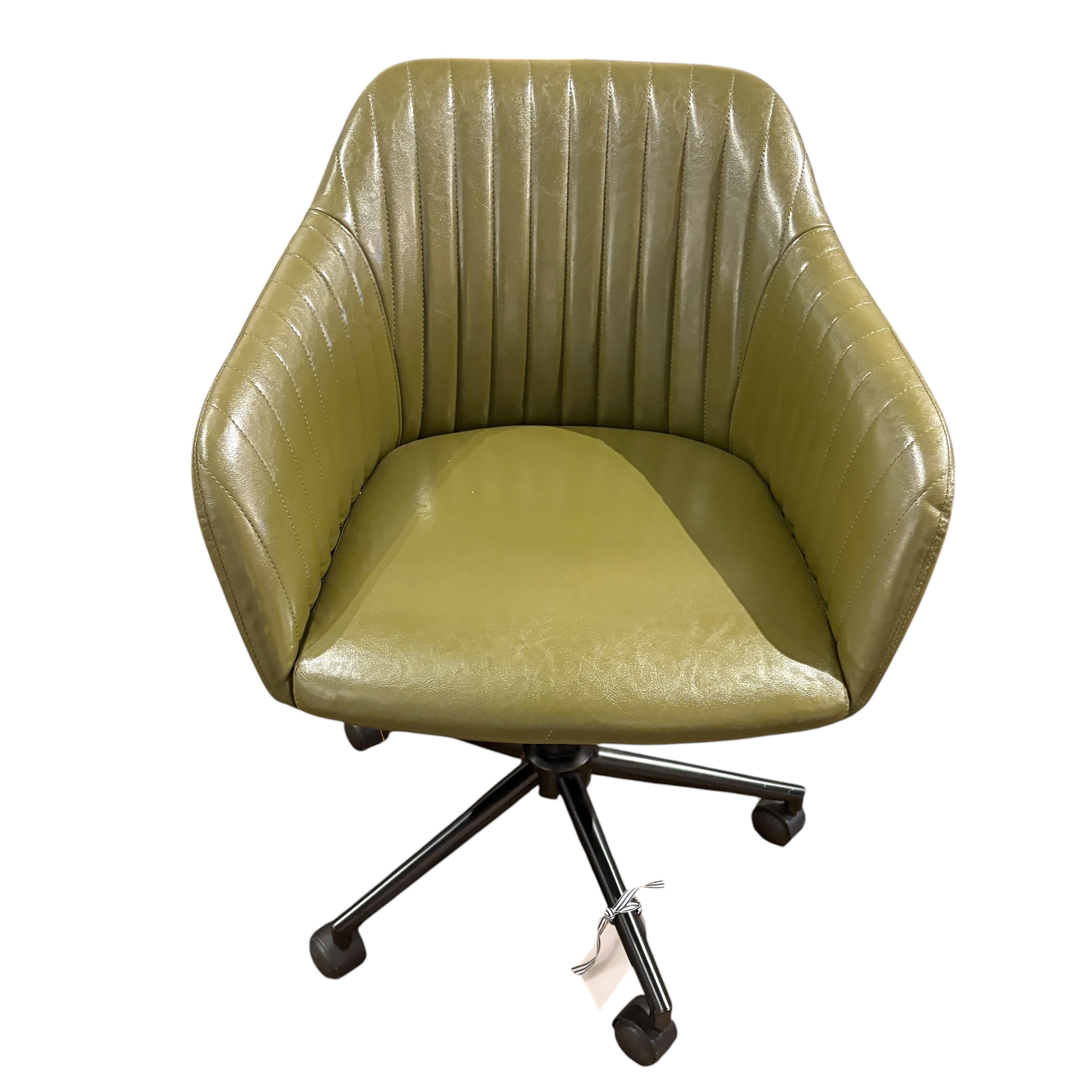 Olive Green Faux Leather Office Chair - Coast Consignment