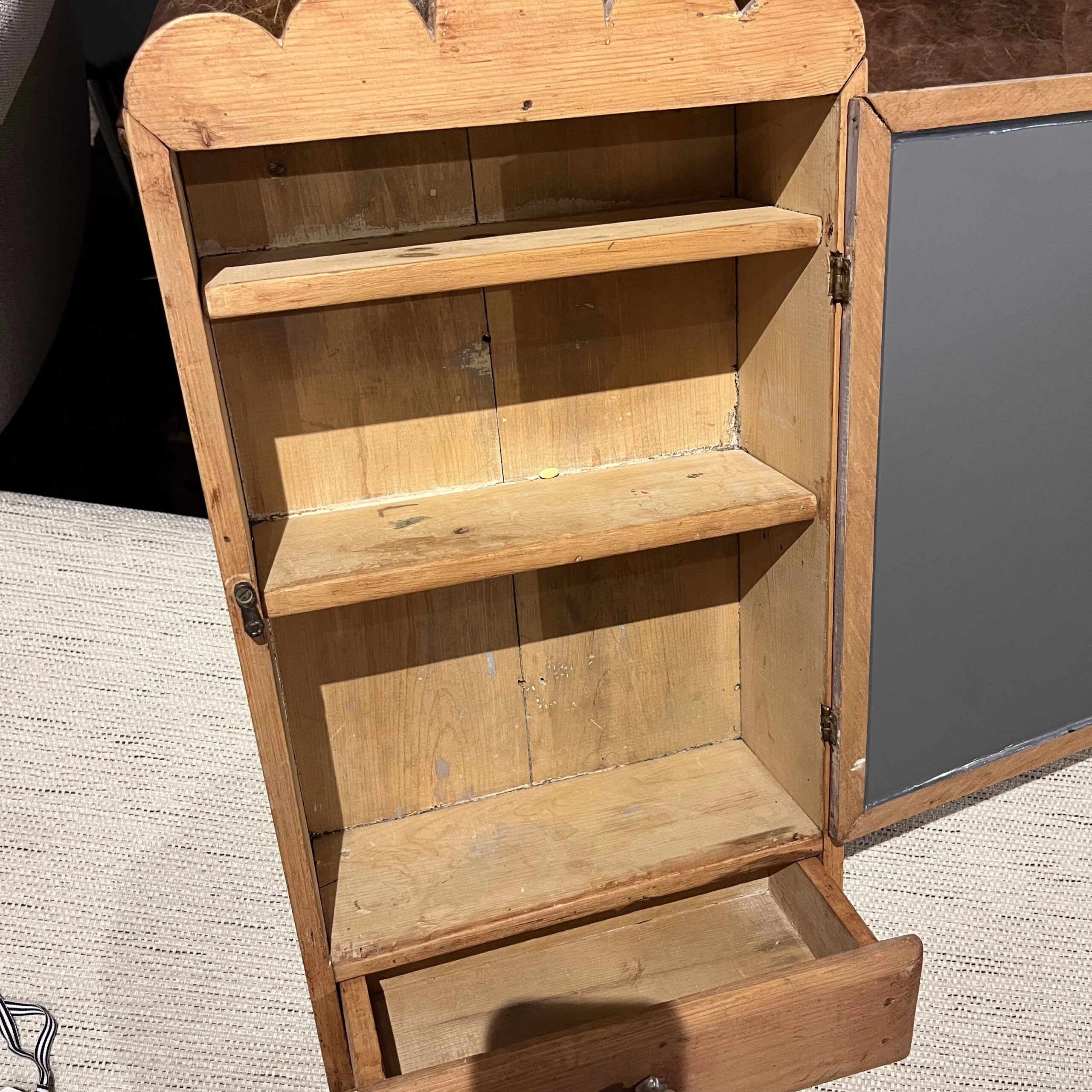 Antique English Pine Medicine Cabinet - Coast Consignment