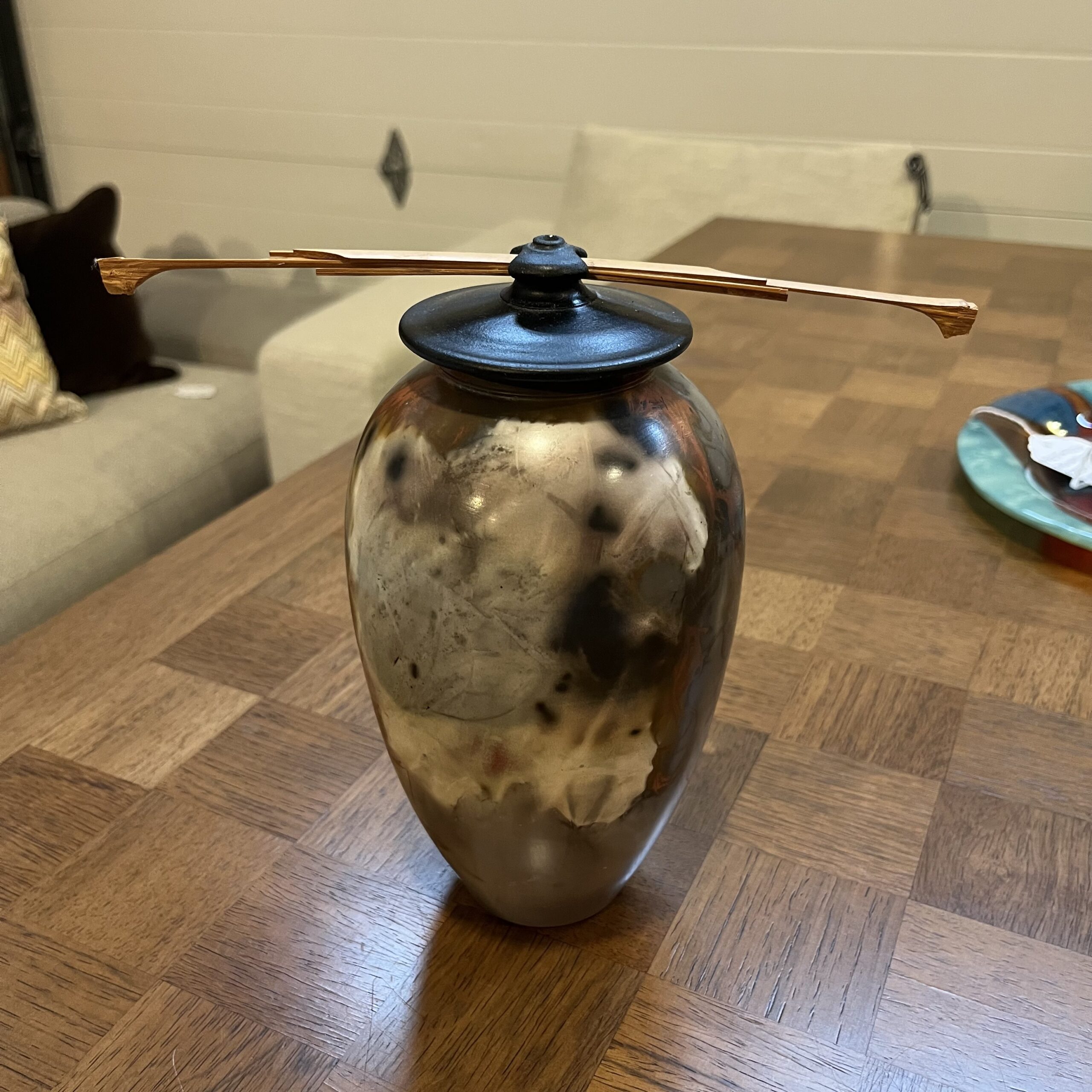 Raku Style Vase by Geoff Searle - Coast Consignment