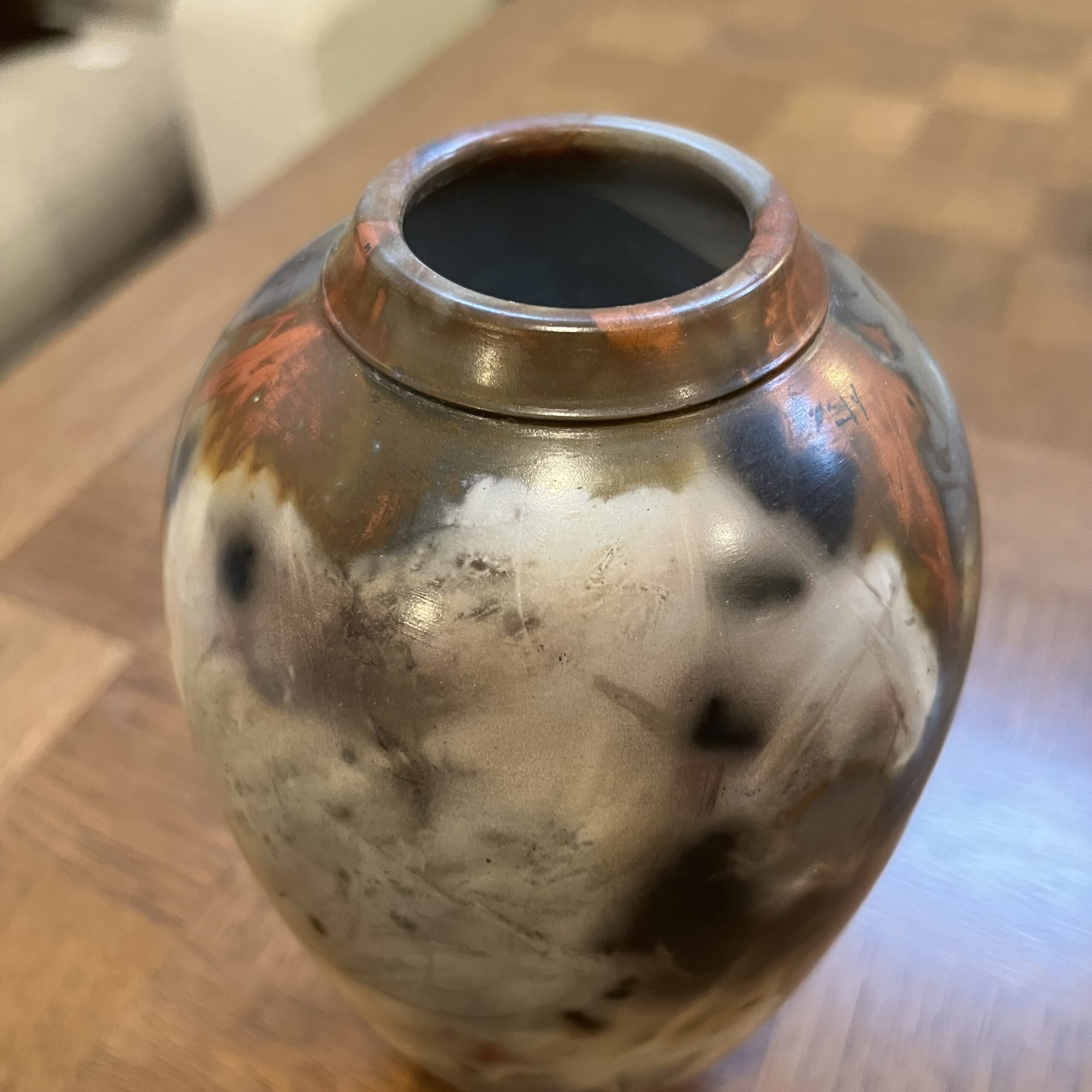 Raku Style Vase by Geoff Searle - Coast Consignment