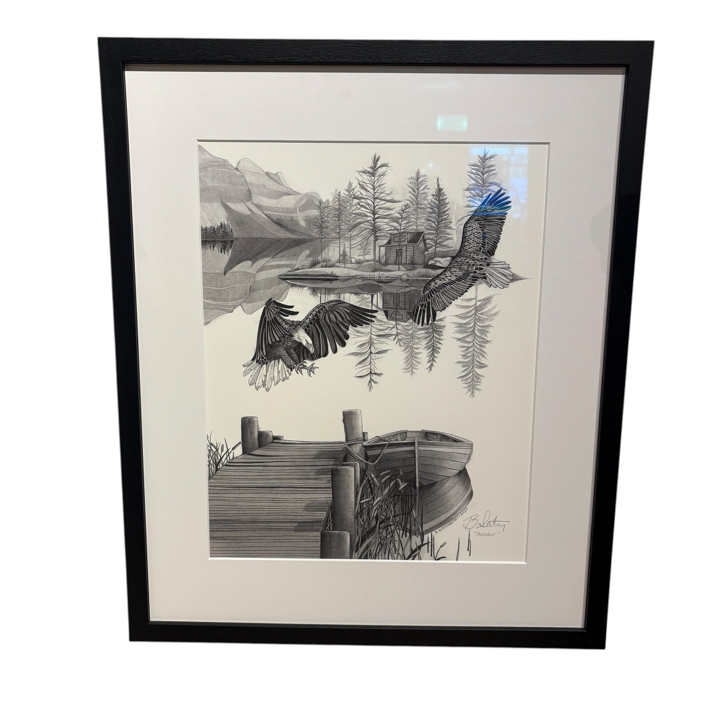 Bryan Austerberry "Away" Original Graphite on Paper - Coast Consignment - image 1