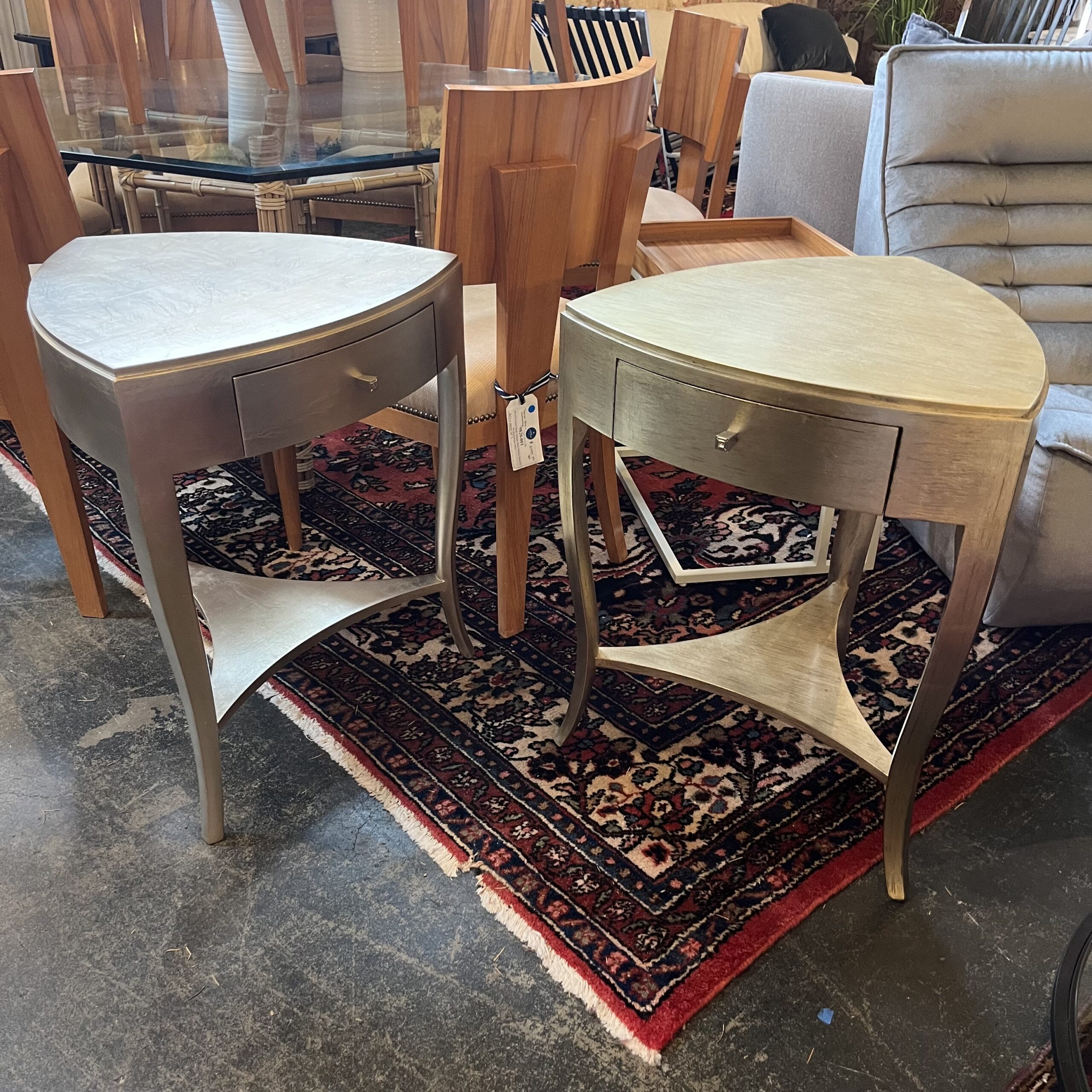 Pair of Caracole “Tres, Tres Chic” Side Tables - Coast Consignment