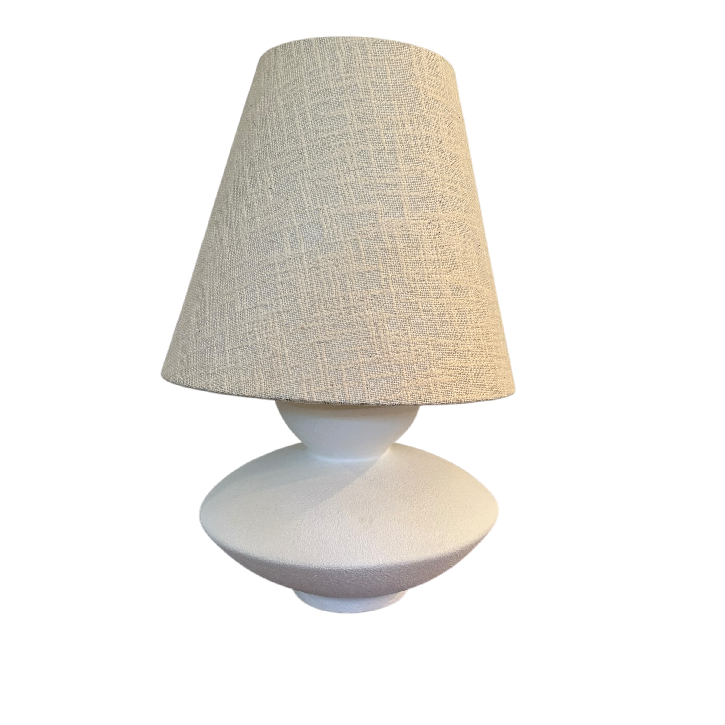 Modern White Ceramic Lamp - Coast Consignment