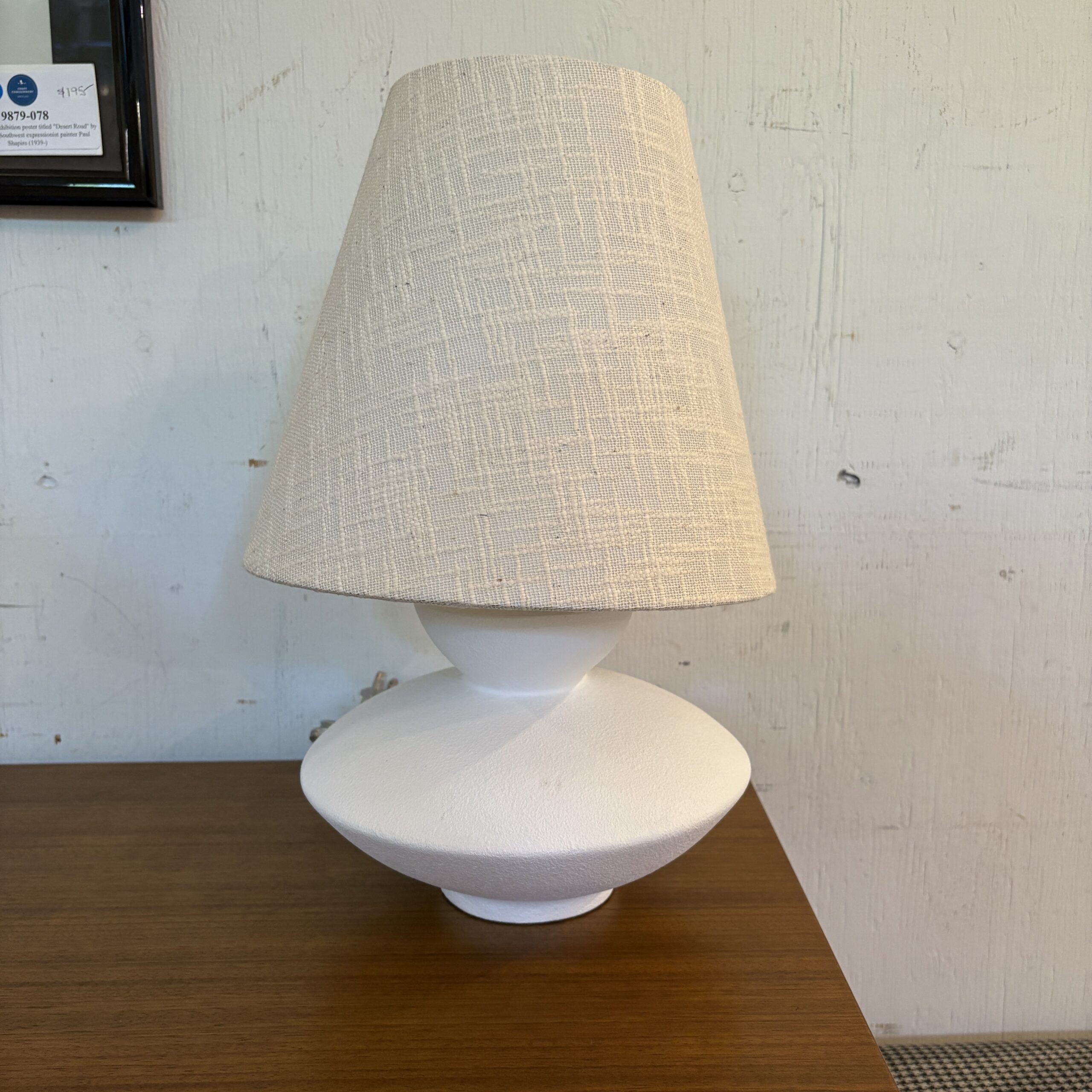 Modern White Ceramic Lamp - Coast Consignment