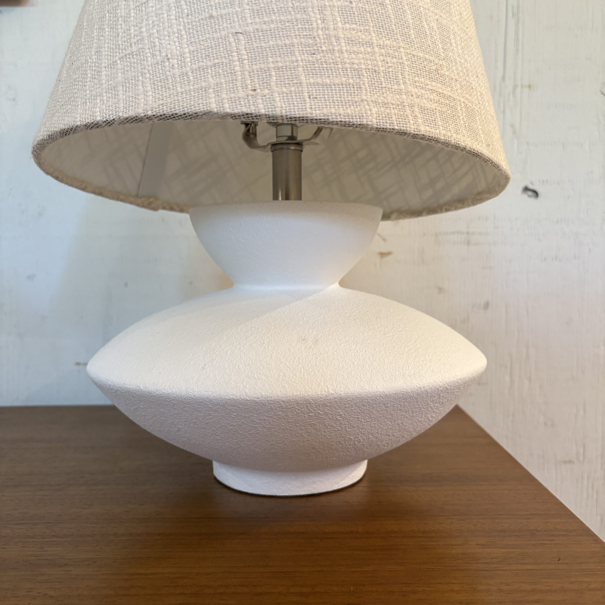 Modern White Ceramic Lamp - Coast Consignment