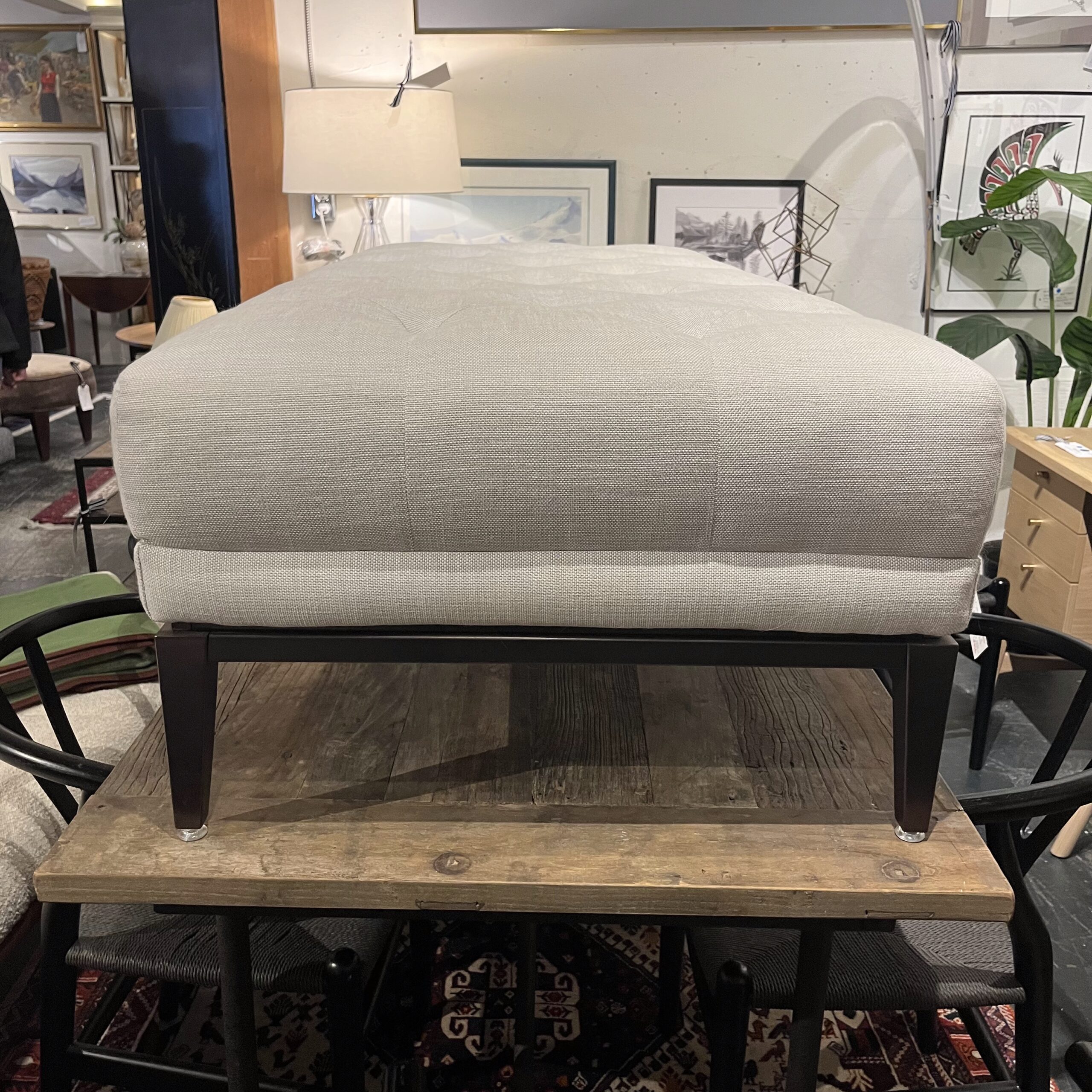 RH Cream Coloured Tufted Bench - Coast Consignment