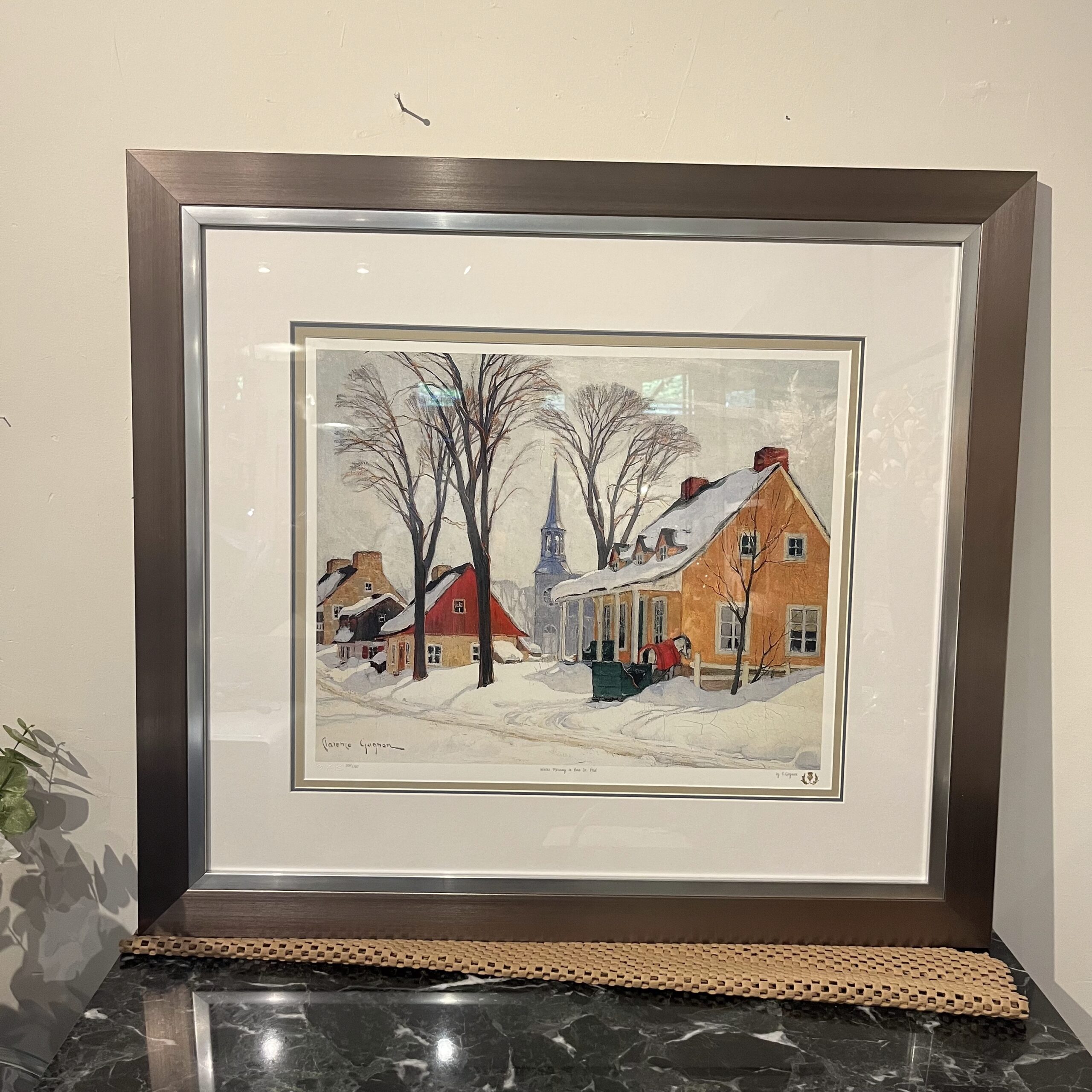 Clarence Gagnon (1881-1942) "Winter Morning in Baie St. Paul" Print - Coast Consignment