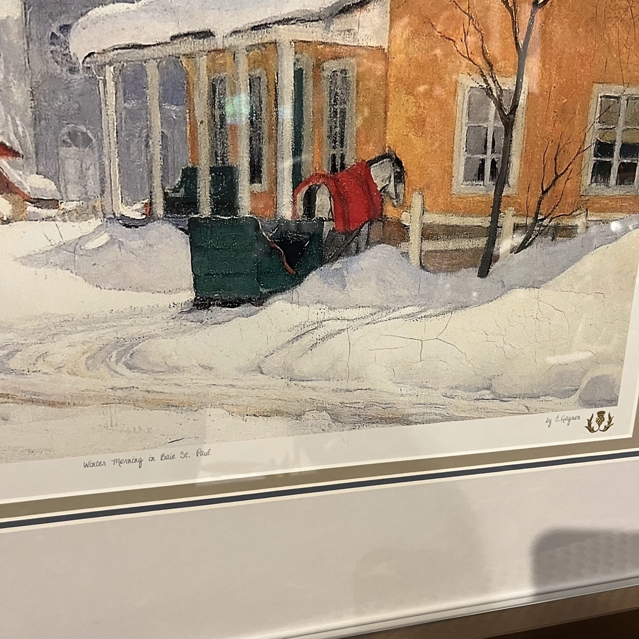 Clarence Gagnon (1881-1942) "Winter Morning in Baie St. Paul" Print - Coast Consignment