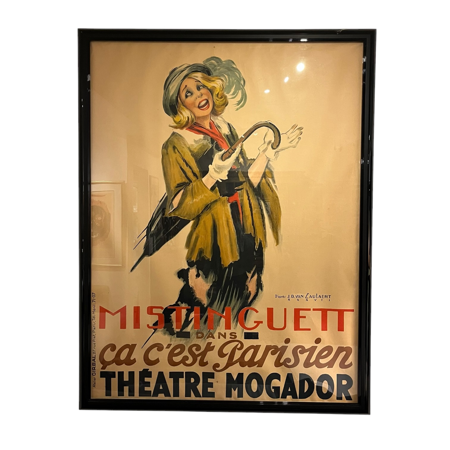 Vintage 1937 French Theatre Poster - Coast Consignment - image 1