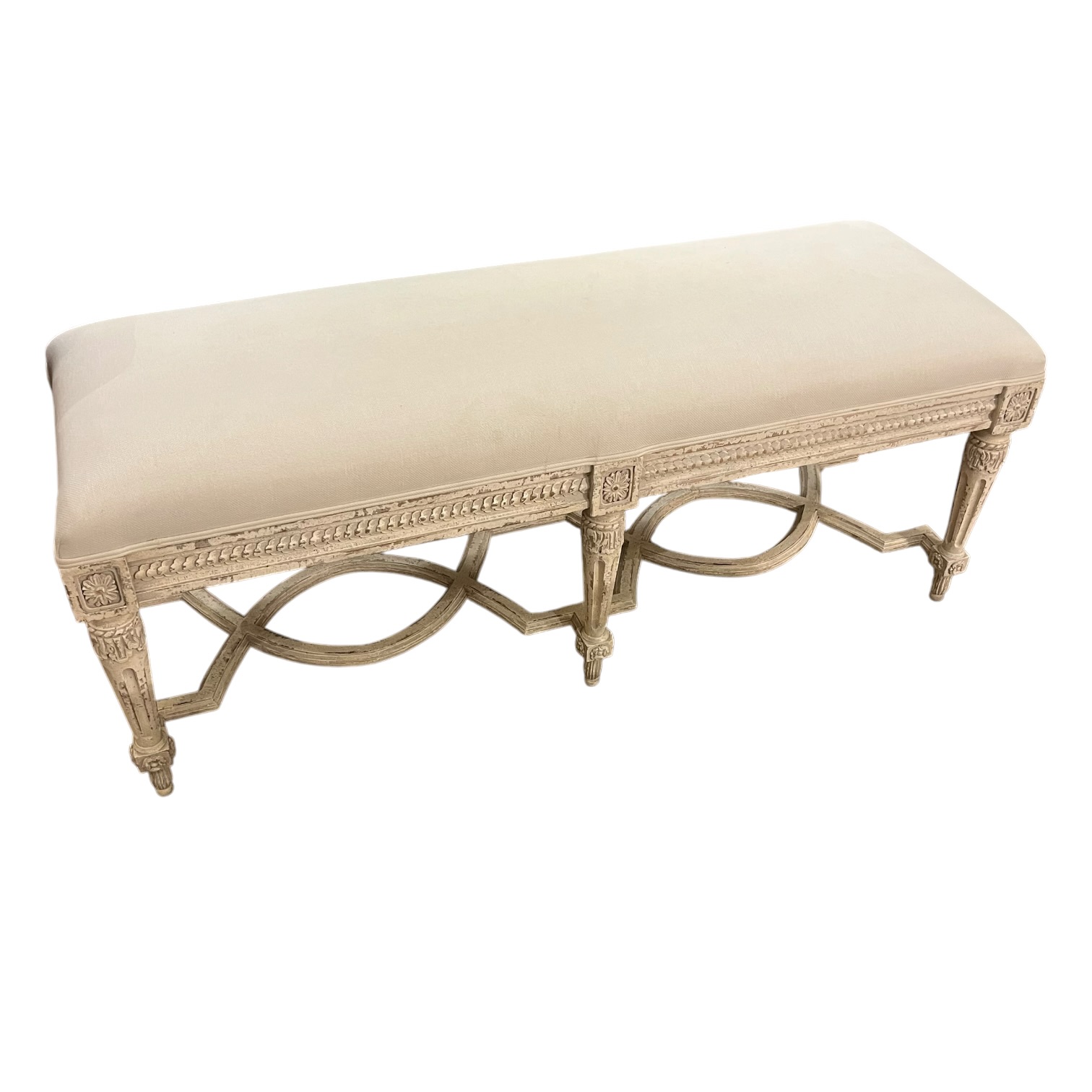 French Provincial Style Upholstered Bench - Coast Consignment - image 1