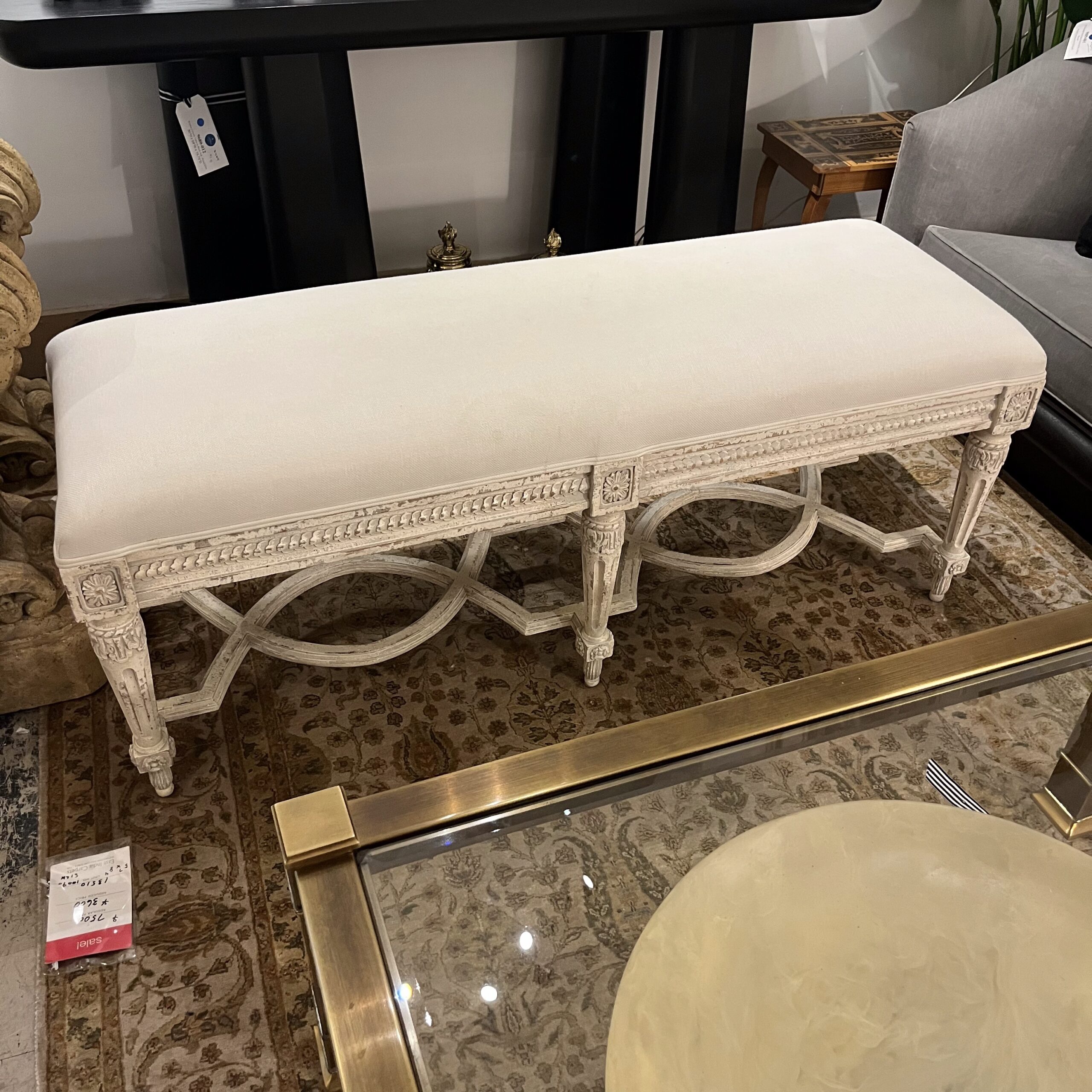 French Provincial Style Upholstered Bench - Coast Consignment