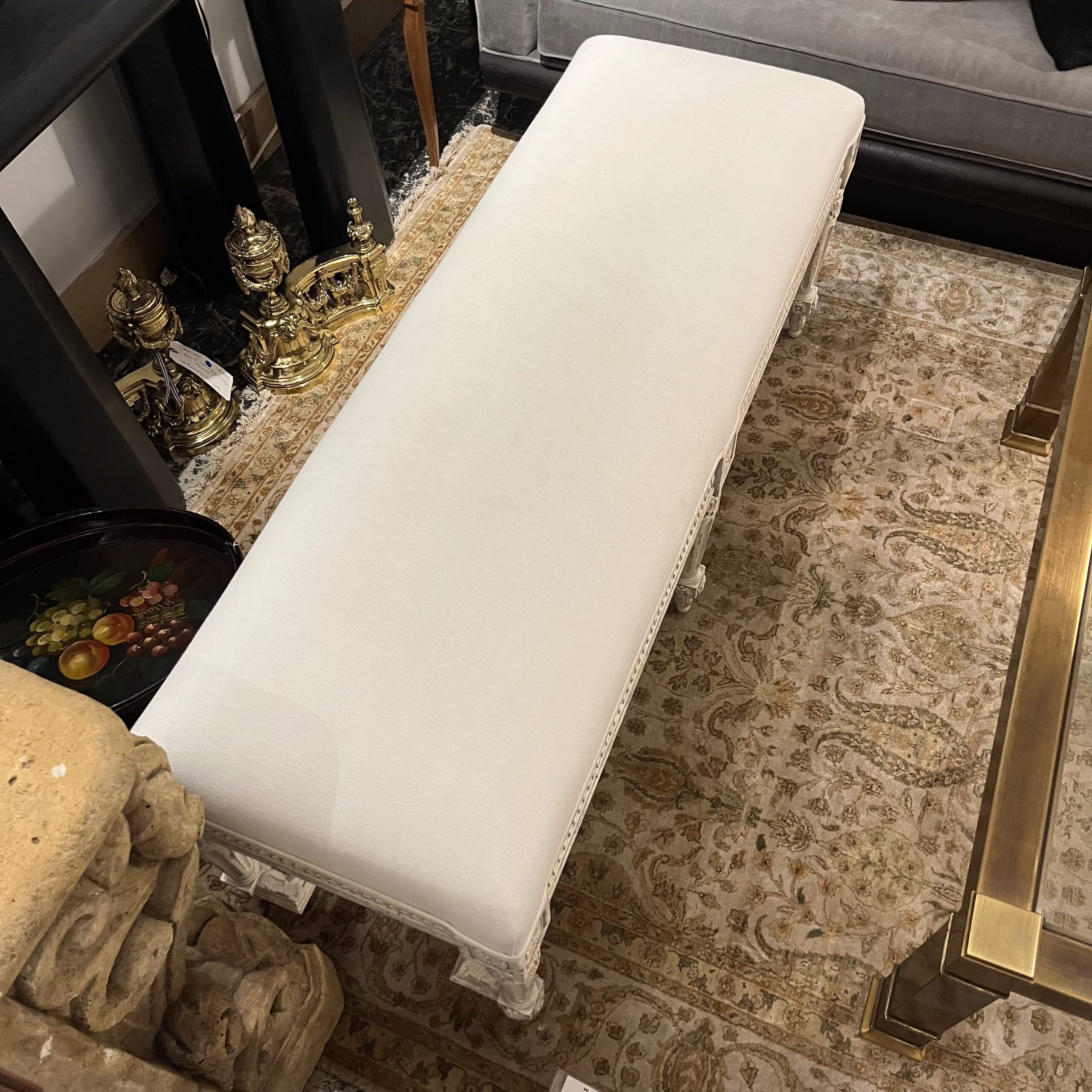 French Provincial Style Upholstered Bench - Coast Consignment