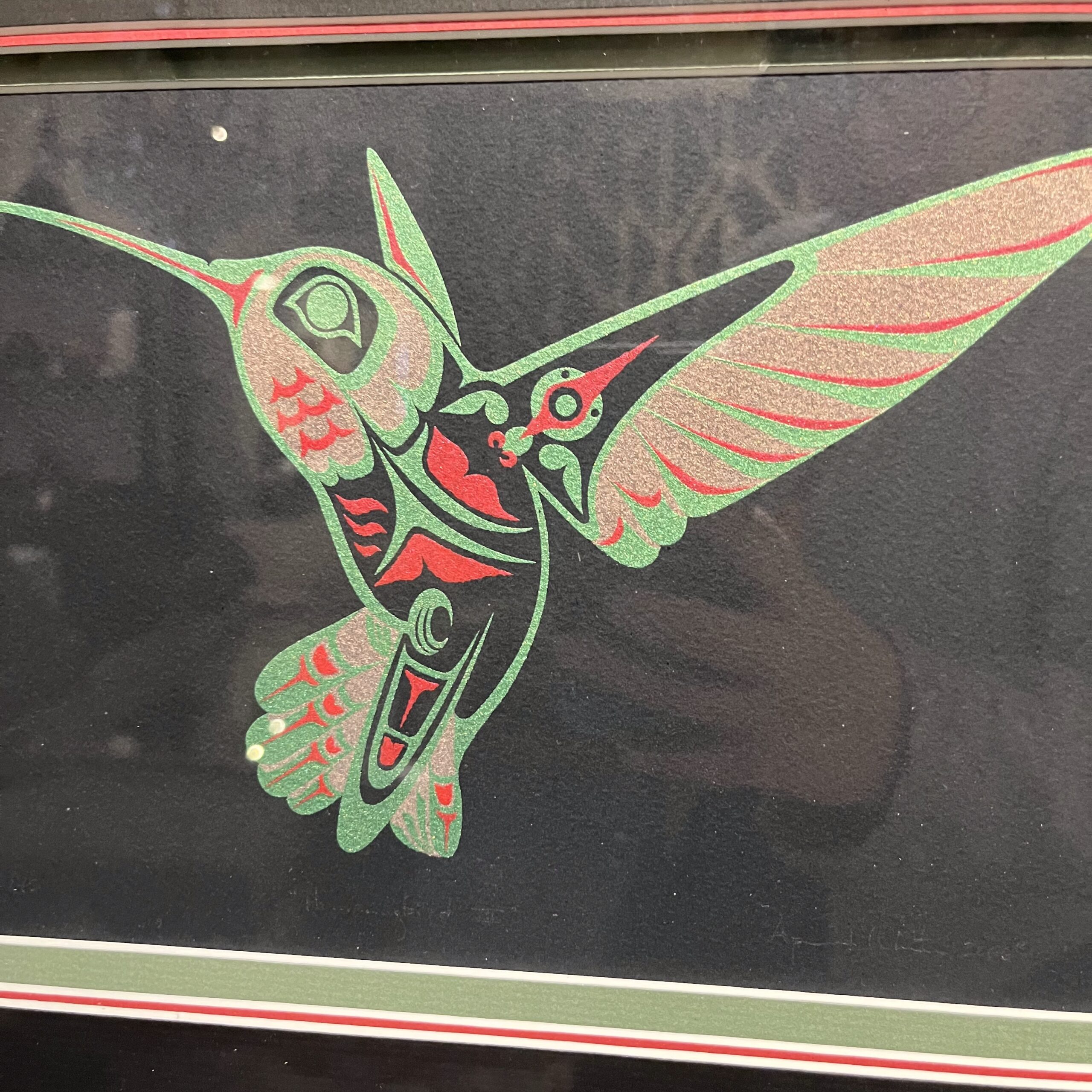 April White "Hummingbird III" Hand-Pulled Serigraph Print - Coast Consignment